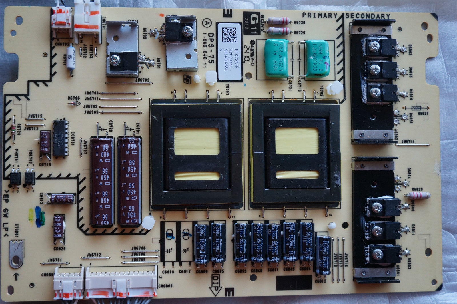 Sony KDL-60NX810 G11 Power Supply Board DPS-75 G11 1-882-848-11
